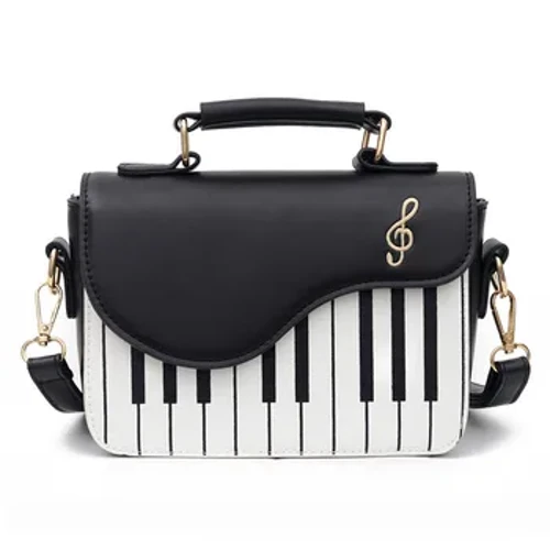 Thời trang màu sắc tương phản thêu hình vuông nhỏ cô gái ngọt ngào cá tính nốt đàn piano nhỏ satchel túi xách túi xách cho phụ nữ