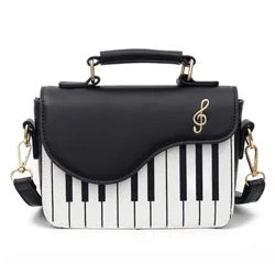 Mode couleur contraste broderie petit sac carré fille douce personnalité notes de piano petit cartable sac à main sac à main pour les femmes