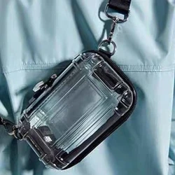 Kvinnor Mini Transparent sminkväska Bärbar Resor Utomhusförvaringsväska Fyrkantig form Stor kapacitet En-axel Crossbody-väskor