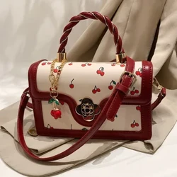 Sweet Cherry Square Chains Crossbody-tasker til kvinde Luksusdesigner Splinterny kvindelig sort grøn gul håndtaske