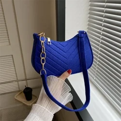 Borsa a tracolla leggera moda autunnale 2023 Borsa a tracolla piccola in feltro modello coccodrillo Borsa piccola a catena casual da donna