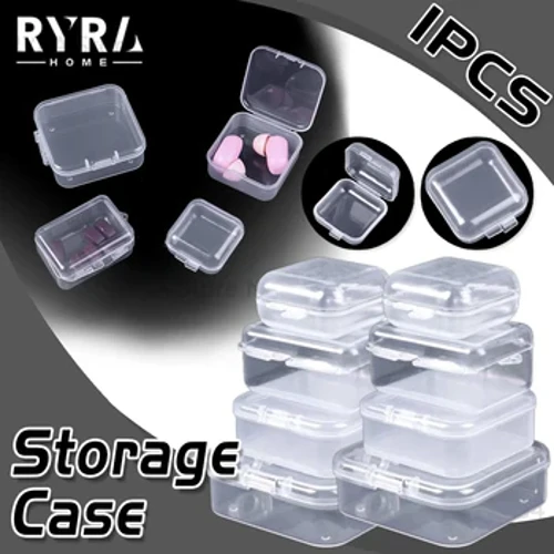 Hộp Bảo Quản Mini Trong Suốt Hộp Nhựa Vuông Bông Tai Trang Sức Bao Bì Bảo Quản Hộp Vuông Nhỏ Trang Sức Người Tổ Chức
