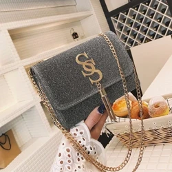 Naisten muoti Crossbody laukku korealainen Instagram Super Hot Fashion tupsuketju Tyttö Olkalaukku Pieni Neliömäinen Laukku Käsilaukku