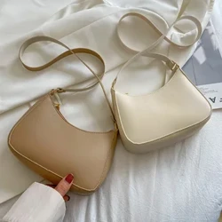 Isikhwama Sabesifazane Esiyi-Square I-Retro Solid Color PU Isikhwama Sesikhumba Ehlombe Isikhwama Semfashini Isikhwama Sangaphansi Kwe-Underarm Isikhwama Esivamile Se-Hobos I-PU Totes Izikhwama