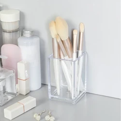 Kothak Pemegang Sikat Makeup Akrilik Transparan kanggo Siswa lan Kosmetik