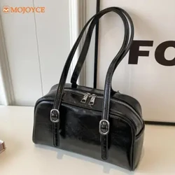 Sifatli charm frantsuz sumkasi tekis rangdagi hashamatli yukxalta Ayollar yostig'i Boston sumkasi teksturali PU kundalik qo'ltiq osti sumkasi ayollar elkama-sumkasi