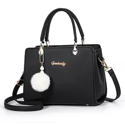 Bolsos de cuero PU para mujer, bolso Vintage, bandoleras con borlas de felpa, bolso de hombro tipo bandolera Boston, bolso principal para mujer