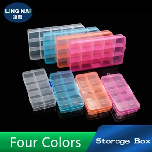 10/15 Lưới Hộp Nhựa Có Thể Điều Chỉnh Hộp Đựng Trang Sức Hạt Thuốc Móng Tay Nghệ Thuật Hộp Bảo Quản Người Tổ Chức Cho Văn Phòng Vệ Sinh Tổ Chức