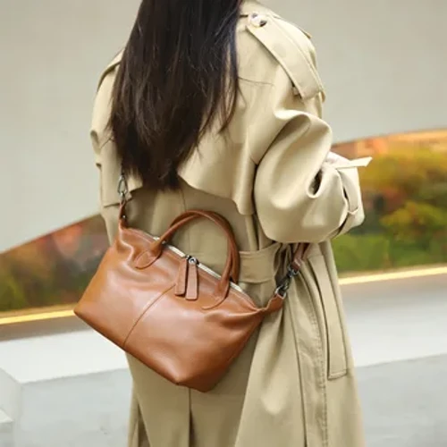 2024 Nová dámska taška z hovädzej kože Head Layer Retro taška na vankúš Boston do ruky Crossbody veľkokapacitná taška na knedlíky