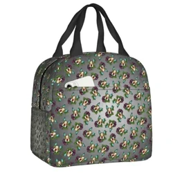 Boston Terrier Ing Red Insulated Lunch Bag kanggo Portable Day of the Dead Gula Tengkorak Dog Cooler Thermal Bento Box Office Sekolah