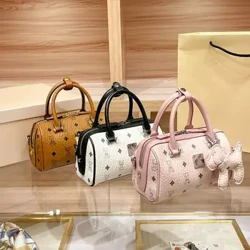 Laadukas Crossbody laukku Boston Pillow Shapella, sarjakuvaprinteillä ja leikkisällä tyylillä ylellinen designkäsilaukku laukku vaaleanpunainen laukku