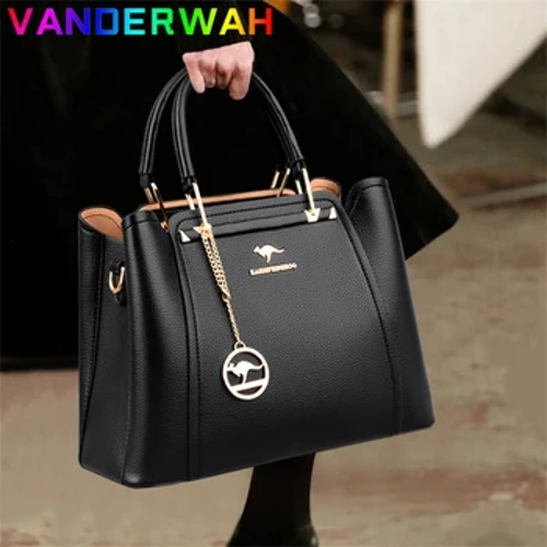Luksus håndvesker i mykt skinn Damevesker Designer 3-lags skulder-crossbody-pose Dame Stor kapasitet Shopping Messenger Tote