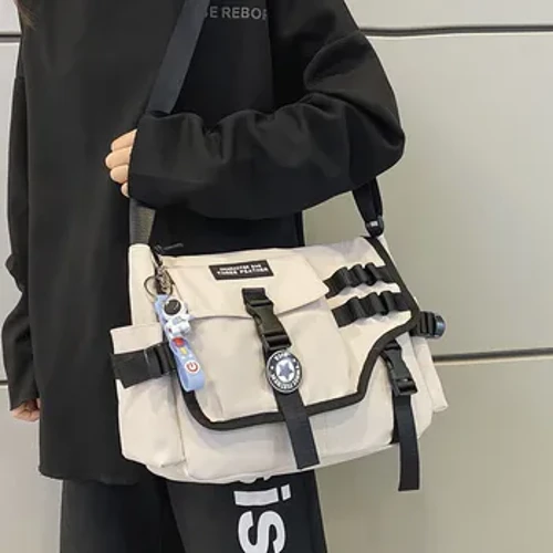 Vászon Crossbody táskák nőknek 2023 Nylon Férfi Postás Diák válltáska Nagy táska Divat Könyvtáska Nagy kézitáskák