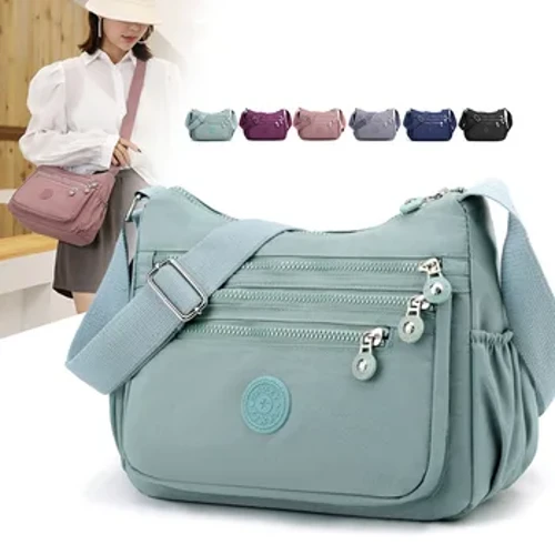 Kvinders messenger stor kapacitet skulder taske polyester mode kosmetisk taske enkel og alsidig håndtaske crossbody taske