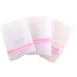Sacos de lavanderia reutilizáveis ​​com zíper, 3 tamanhos, máquina de lavar roupa, cuidados com a roupa, rede de malha, sutiã, meias, lingerie, sacos de lavanderia