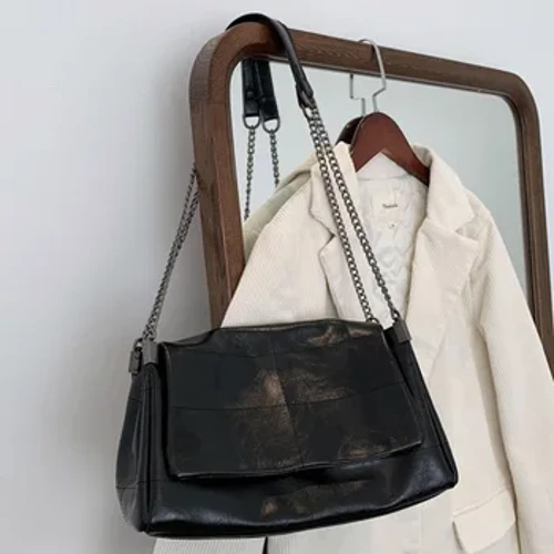 Bag Crossbody Lledr PU Capasiti Mawr Merched Bagiau Satchel chwaethus Addasadwy Strap Ysgwydd Meddal Bag Cadwyn Strap Negesydd Bag