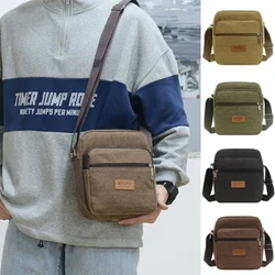 Heren zijtas voor zakelijke crossbody tas Modeversie Canvas herentas met grote capaciteit en enkele schouder