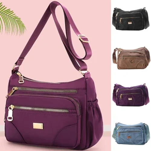 Mtindo Wanawake Bega Mtume Mfuko wa Nylon Lightweight Zipper Package Travel Imara Color Crossbody Bag