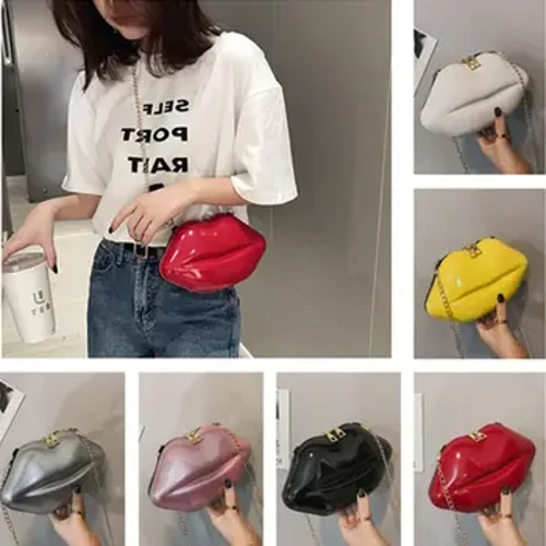 Túi đựng điện thoại Túi đựng tiền xu Túi tote Túi đôi môi Hình dây chuyền Túi đeo vai Mini Đeo chéo Messenger PVC Túi xách Lip Satchel