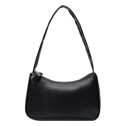 Retro forearm bag menywod bwa bag llaw PU lledr baguette bag arddull Western ysgwydd sengl minimalist