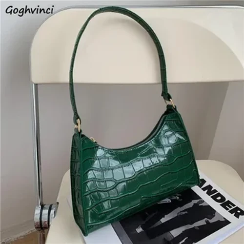 Moda Alligator egin sumkalary Aýal-gyzlar aşagyndaky ajaýyp gündelik süýji reňkleri Tomus dokumasy Retro PU PopularHandbag Zenan