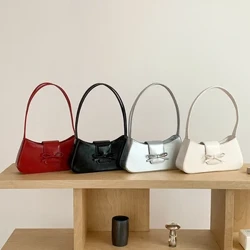 Doce arco bolsa de ombro couro do plutônio moda bolsa com fecho zíper bolsa embreagem retro na moda saco axilas para mulheres e meninas