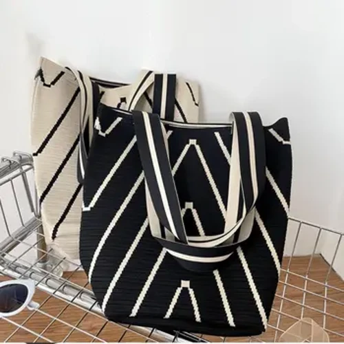 Mới Công Suất Lớn Dệt Kim Túi Xách Cổ Dệt Túi Đeo Vai Tất Cao Cổ Handmade Có Thể Tái Sử Dụng Túi Đeo Tay