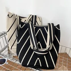 Mới Công Suất Lớn Dệt Kim Túi Xách Cổ Dệt Túi Đeo Vai Tất Cao Cổ Handmade Có Thể Tái Sử Dụng Túi Đeo Tay
