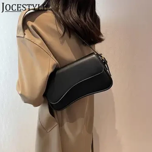 Borsa a tracolla da donna Borsa a tracolla in pelle PU con manico superiore Borsa a tracolla con patta con fibbia Borsa da pendolarismo casual femminile con ascella Hobo