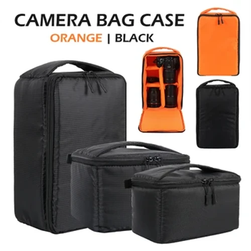 Sac de caméra rembourré avec une doublure détachable étanche avec une fermeture éclair et gérer un sac d'appareil photo portable de grande capacité pour les voyages en plein air