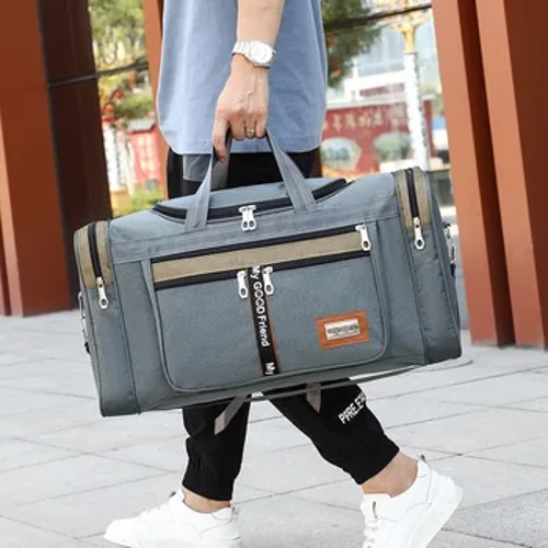Bolsa de viaje, bolso de gran capacidad, equipaje portátil para llevar al aire libre, práctico y práctico bolso de lona para el fin de semana para hombre