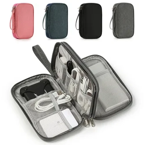 NUOVA borsa da viaggio per organizer per cavi, custodia per il trasporto, custodia portatile, impermeabile, a doppio strato, per cavo