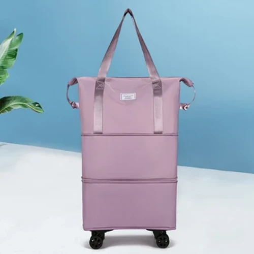 Skládací taška na vozík s kolečky Taška na zavazadla Rolovací taška Velkokapacitní oddělení na sucho a mokro Unisex taška na služební cestu