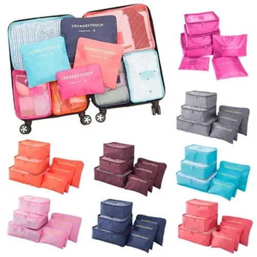6st Set Reseförvaringsväskor Resväska Packningsset Förvaringsväskor Bärbar Bagageorganisator Kläder Sko Vikbar Organizer