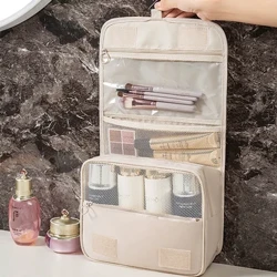 Bolsa de armazenamento de cosméticos com gancho de viagem multifuncional