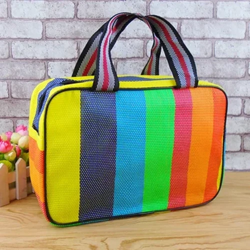 Rainbow Rejse Makeup Taske Lynlås Kosmetisk Etui Make Up Bad Organizer Opbevaringspose Toiletartikler Vask Beauty Kit Strandtaske