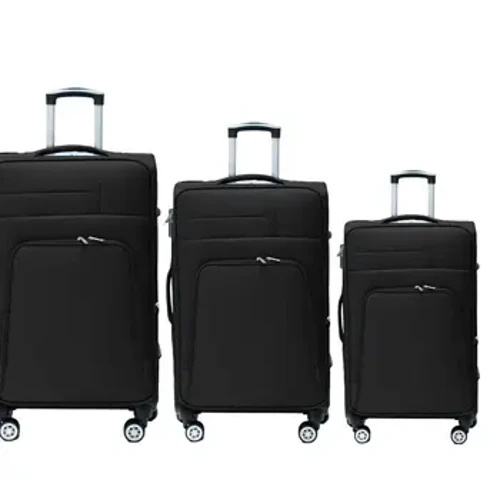 Set 3 canvas/fabric suitcases. 3-Piece Set: small, medium and large