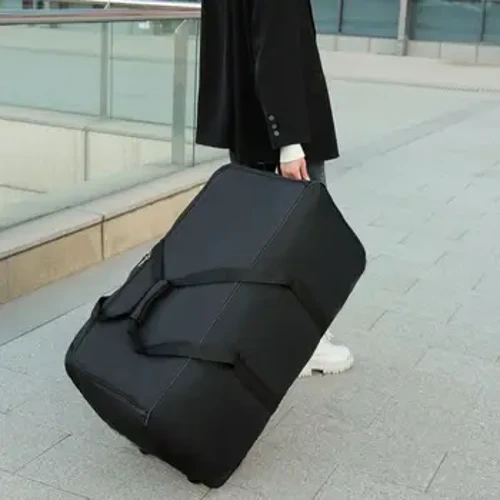 Sacos de rodas dobráveis, saco de armazenamento de bagagem com rodas, grande capacidade, porta-bagagens, mala de carrinho expansível