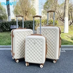 MiFuny Fashion Rolling Baggage Ins Populární kostkovaná taška na vozík Carry on Zavazadla s kolečky Spinner Cestovní kufry na zavazadla Set