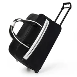 Mala de viagem com rodas, grande capacidade, carrinho, leve, à prova d'água, oxford, bolsa de bagagem com zíper, bolsas de viagem