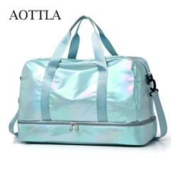 AOTTLA Borsa da viaggio da donna Borsa a tracolla di grande capacità Borsa a tracolla casual Borsa da viaggio a tracolla asciutta Borsa da fitness sportiva con separazione bagnata