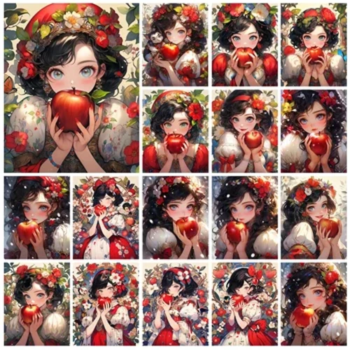 Túi Dây Kéo 5D DIY Hoạt Hình Tranh Gắn Đá Bộ Apple Girl Miếng Dán Kim Cương Thêu Nghệ Thuật Trẻ Em Quà Tặng