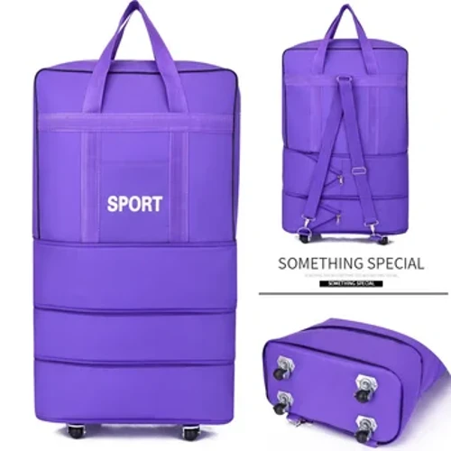 Grouss Kapazitéit 158 ​​Air Checked Bag Universal Rad Reesbeutel Ausland Studium Oxford Stoff Klappt Airplane Gepäckkoffer
