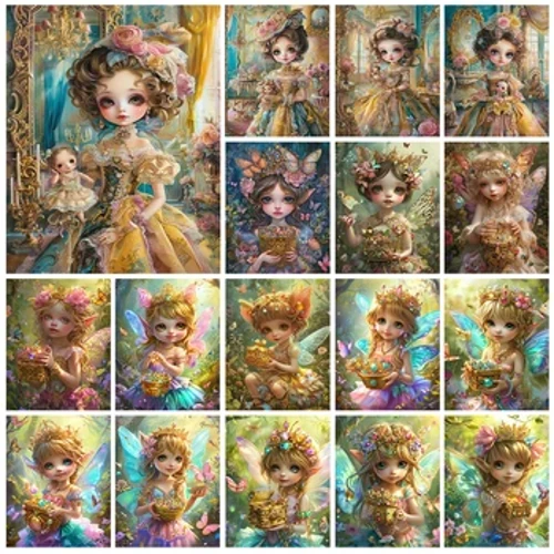 Túi Dây Kéo 5D DIY Hoạt Hình Tranh Gắn Đá Bộ Công Chúa Bé Gái Dán Kim Cương Thêu Quốc Nghệ Thuật Trẻ Em Quà Tặng