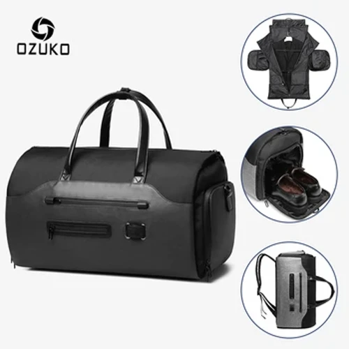 OZUKO Đa Năng Nam Phù Hợp Với Bảo Quản Túi Du Lịch Dung Tích Lớn Hành Lý Túi Xách Nam Du Lịch Chống Thấm Nước Duffel Túi Đựng Giày Bỏ Túi