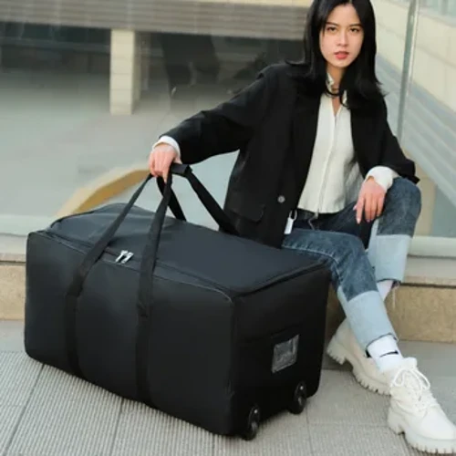 Bag Teithio Olwyn Universal Unisex Capasiti mawr Duffle Gwydn Rhydychen Bag llaw amlswyddogaethol Syml Bag dyffl Cês Bagiau