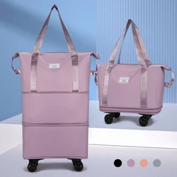 Sacs à bagages pliants, sac de transport léger avec roulettes, grande capacité, tissu Oxford, séparation sec-humide, sac de week-end en plein air