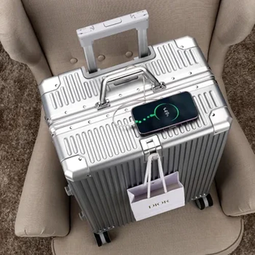 El último equipaje multifuncional con barra de tracción de gran capacidad, Maleta con ruedas para estudiantes, Maleta de viaje con marco de aluminio