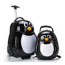 Mala de viagem para crianças, 17 polegadas, carrinho com rodas, mala de viagem para crianças, estojo de rolamento com mochila para crianças