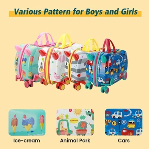 Cartoon Reeskoffer fir Kanner Multifunktionell Trolley Gepäck mat eraushuelbare Band Koffer op Rieder Kanner Trolley Case